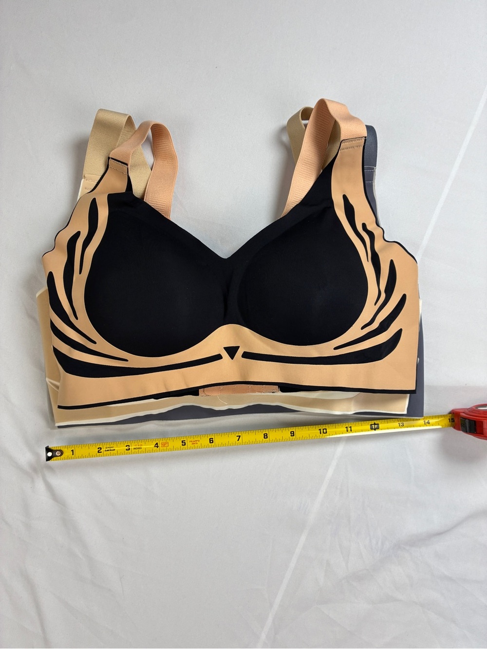 Amazon Women's Wireless Seamless Bras in Gray, Cream & Black set of 3. Padded - Picture 5 of 6